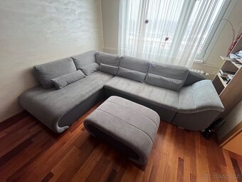 Rohová sedačka rozkládací + taburet - 3