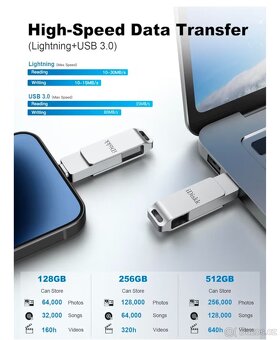 idiskk Flash disk 128 GB,3.0 pro Apple iPhone /iPad/Mac - 3