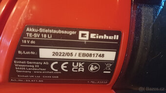 EINHELL, TYČOVÝ BEZSÁČKOVÝ VYSAVAČ, AKU - 3