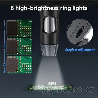 Inskam HD Digitální Mikroskop, 10-1200x zvětšení, 8 LED - 3