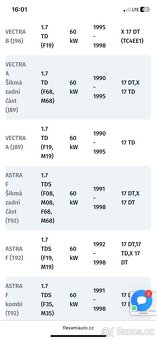 Turbo Opel Vectra, Astra 1.7D - 3