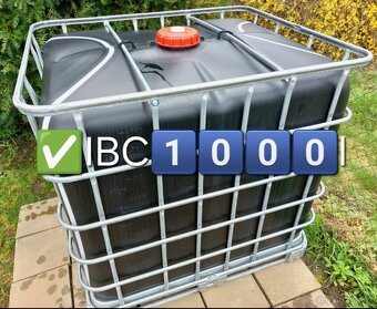 Nádrže 1000 litrů na vodu černá a bílá IBC kontejnery - 3