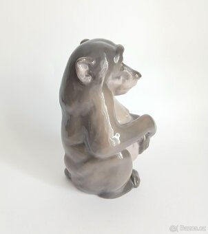 Starožitná porcelánová figurka opice - Královská Kodaň - 3