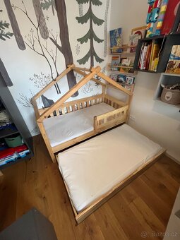 DOMEČKOVÁ postel 80x160 cm s lůžkem pro hosty - 3