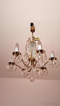 Lustr starožitný na mosazném řetězu - 3