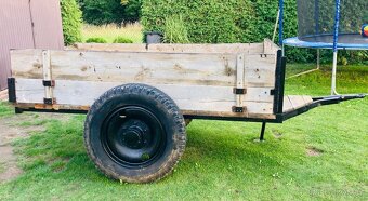 Masivní vlek za traktor, kára na dřevo, univerzální - 3