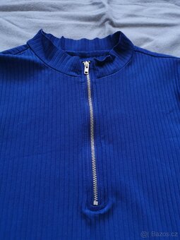 Modré elastické mini šaty Sinsay M - 3