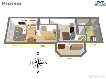 Prodej, rodinný dům 4+kk, zahrada, bazén, kůlna, celková plo - 3
