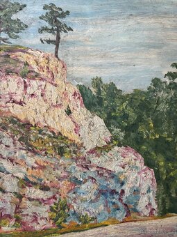 Obraz J. Řidký 1953, olejomalba na desce 30x36 - 3