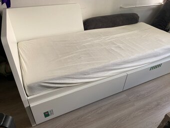 IKEA rozkládací postel FLEKKE + kvalitní matrace 80 x 200 cm - 3