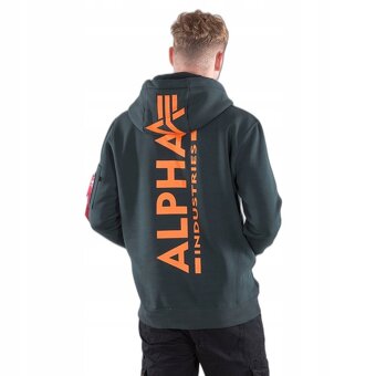 ALPHA INDUSTRIES STYLOVÁ  tm zelená PÁNSKÁ BAVLNĚNÁ MIKINA - 3