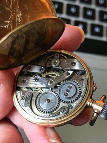 starožitné nefunkční zlaté 14K 585 hodinky Remontoir 33mm - 3