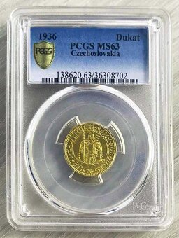 Svatováclavský dukát 1936, certifikace NGC MS 63 - 3