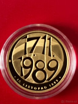 Zlato / zlatá mince 17. Listopad 1989 proof - 3