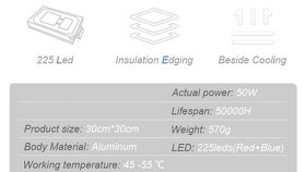 Ultratenký LED Grow Light Full Spectrum Red+Blue. - 3