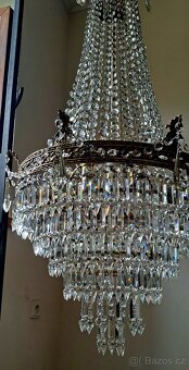 Starožitný velký řišťálová lustr 1920 - 30 - 3