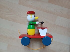 PRODÁNO Tahací dřevěná hračka - kačer s xylofonem - 3