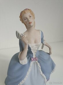 Porcelánová soška Royal Dux dáma s vějířem perfektní stav - 3