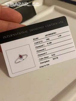 Zlatý prsten Diamant + Rubín NOVÉ ZLATO - 3