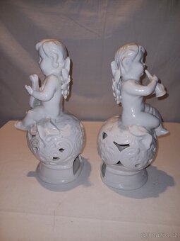 Porcelánový svícen na čajové svíčky - anděl (sada). - 3