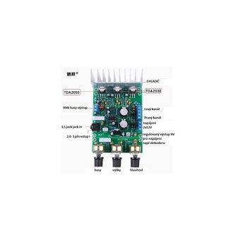 zesilovač TDA2050 + TDA2030 2.1 2x15W + 30W subwoofer - 3