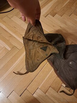 Kožené kukly na motocykl (hnědá a černá, vel. 59-60 cm) - 3