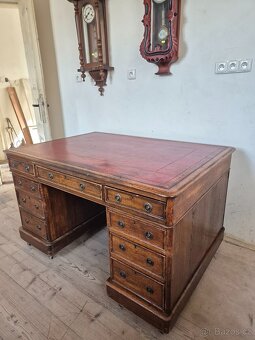 Anglický viktoriánský psací stůl - Oboustranný - 3