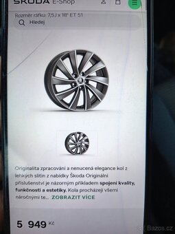 Originál ALU kola Škoda Octavia R18 + letní pneu - 3