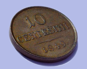 František Josef I, 10 centesimi 1849, velký typ, vzácnější - 3
