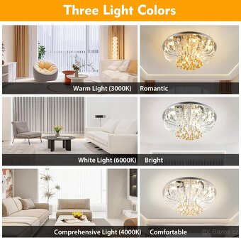 LED krystalový lustr s dálkovým ovládáním - 60 cm - 3