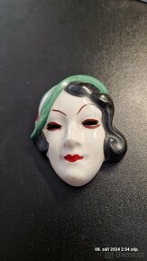 Dvě art deco porcelánové obličeje / masky - 3