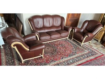 Luxusní italská kožená sedací souprava 3+1+1 zn. NIERI,4334 - 3