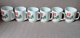 čínský porcelán hrnečky 6+1 - 3
