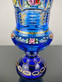 Kobaltovo-modrá krištáľová váza - 3