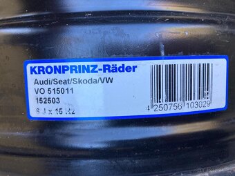 Plechové disky 6JX15 ET 38 5X100 ŠKODA/SEAT/AUDI - 3