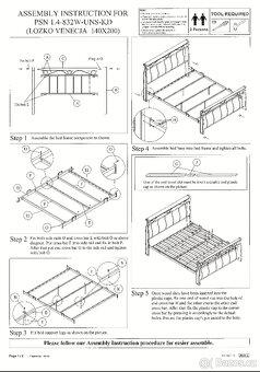 Kovová postel třešeň+ kov - 3