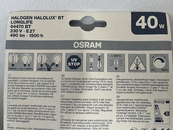Žárovka OSRAM halogenová 40W , patice E27 - 3