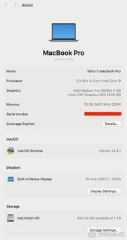 MacBook Pro 16" (2019), i9, 16gb/1TB - 3