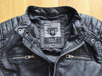 Koženková černá bunda C&A, vel.146 - 3