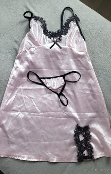 Košilka sexy růžová s tangy - 3