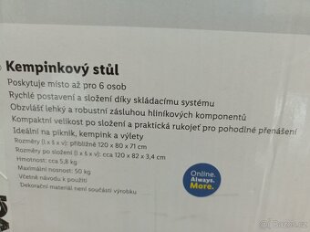 Kempinkový stůl Lidl 120x80x71 - 3
