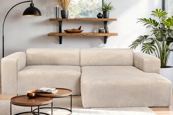 Rohová sedačka - krémová - 3