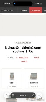 Masiv JECH - křeslo a dvoukřeslo SIRA - stav A+ - 3