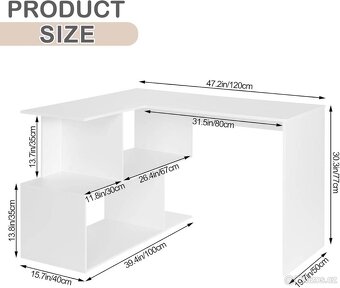 Rohový pracovní stůl NOVÝ - 3