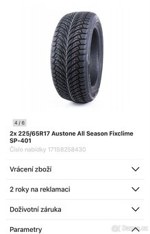 Prodám celoroční pneumatiky - 2ks - 3