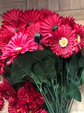 Umělé květiny gerbera bílá, červená, růžová - 3