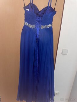 Dlouhé modré plesové šaty - 3