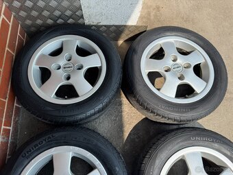 Alu 14" 4x100, Enzo, pneu 70%, sada 2999,- - 3