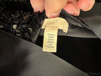 Černé šaty s flitry a mašlí vzadu vel. M H&M - 3