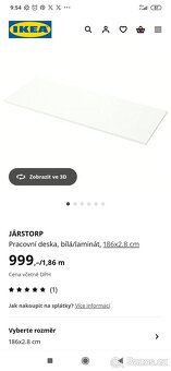Pracovní deska IKEA Jarstorp Bílá - 3
